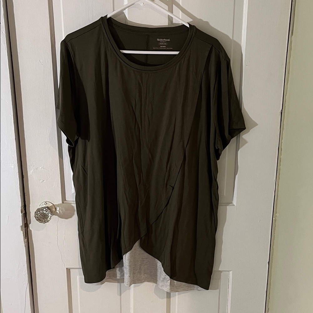 Motherhood Nursing Olive Short Sleeve Tee